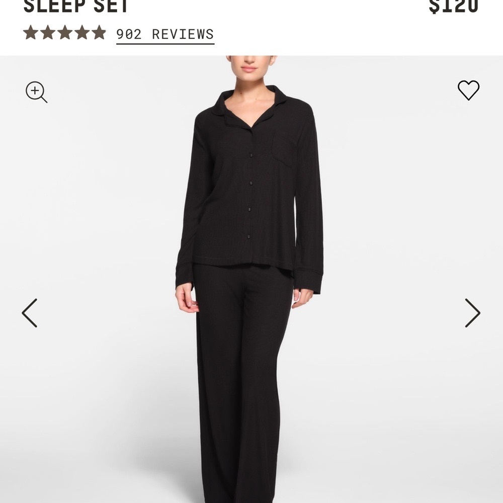 Skims Brown Button-Up Pajama Set